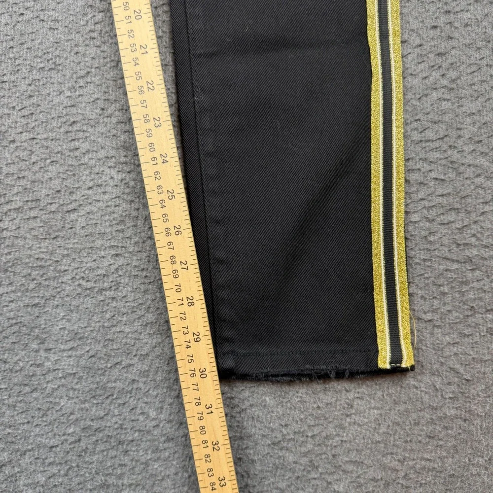 Decibel Distressed Jeans Men's 34 Black Gold Side Stripe Ripped Streetwear Denim